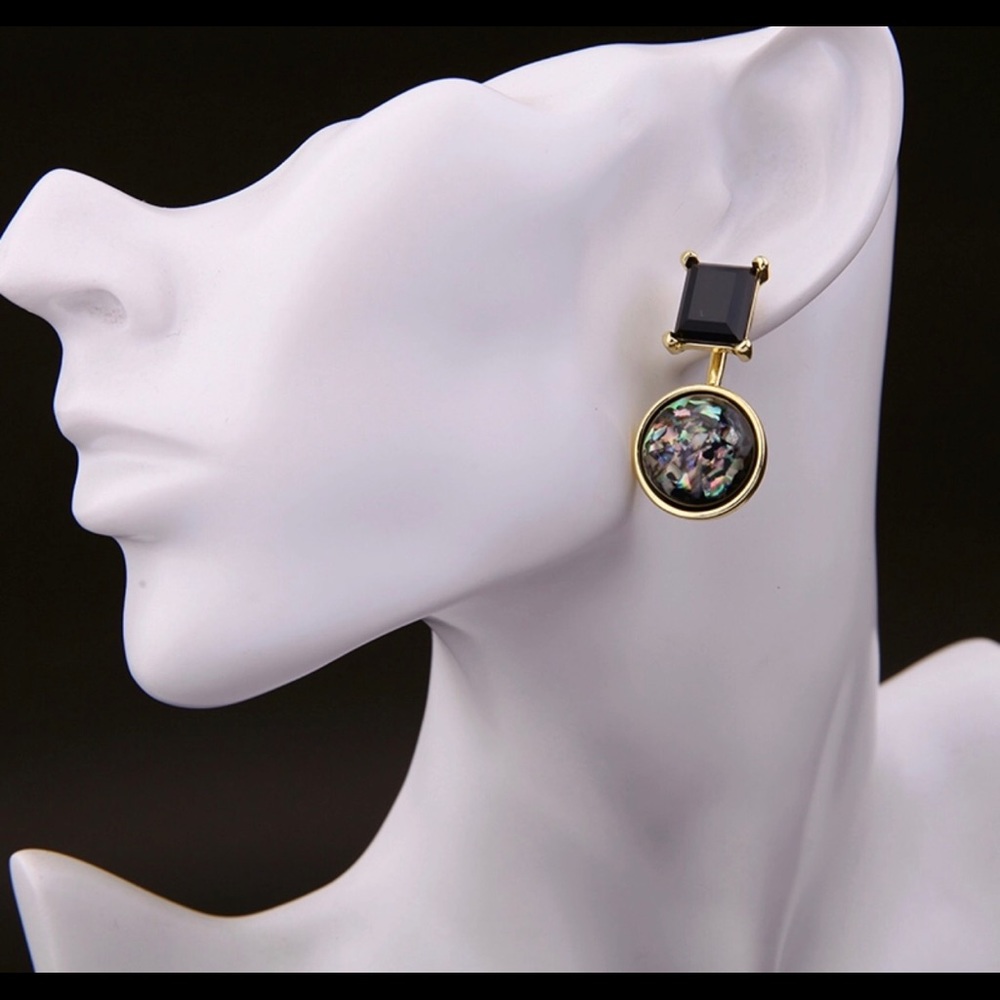 Gold and black pair of earrings new